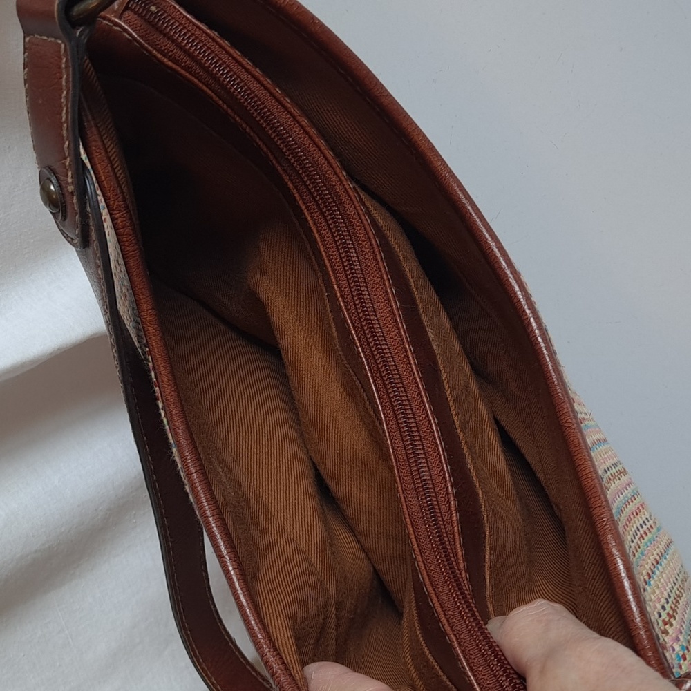 Fossil Multi Color Basket Weave Straw Purse - image 6